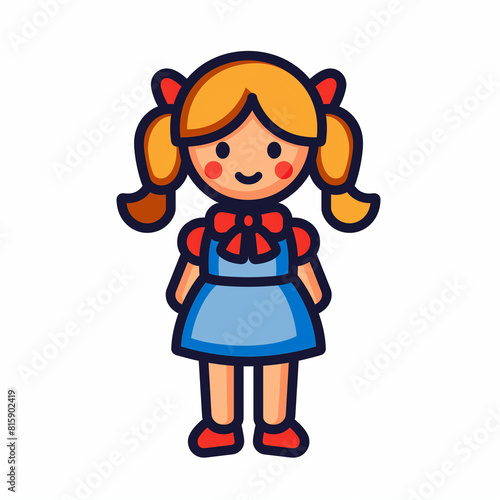 A cartoon image of a girl with yellow hair and a yellow dress.  