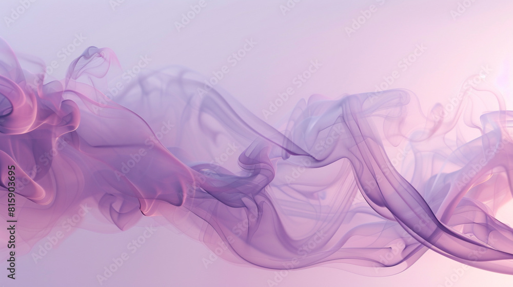Smoke rising and undulating in a delicate dance, with hints of pastel pink and lavender