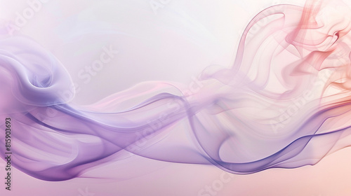 Smoke rising and undulating in a delicate dance, with hints of pastel pink and lavender