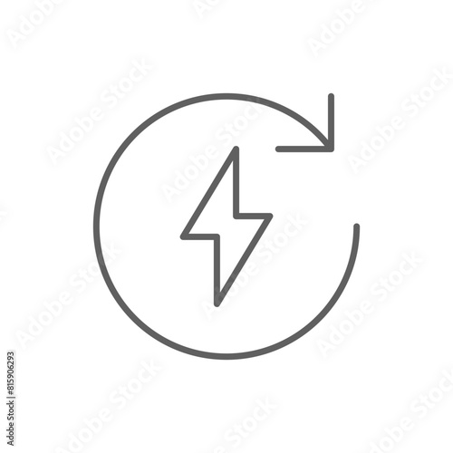 Free Download Recharge electric power icon. Simple outline style. Wattage, charger, arrow, thunder, pile, lightning, thunderbolt, energy concept. Thin line symbol. Vector illustration isolated. Editable stroke. - GFXLoad
