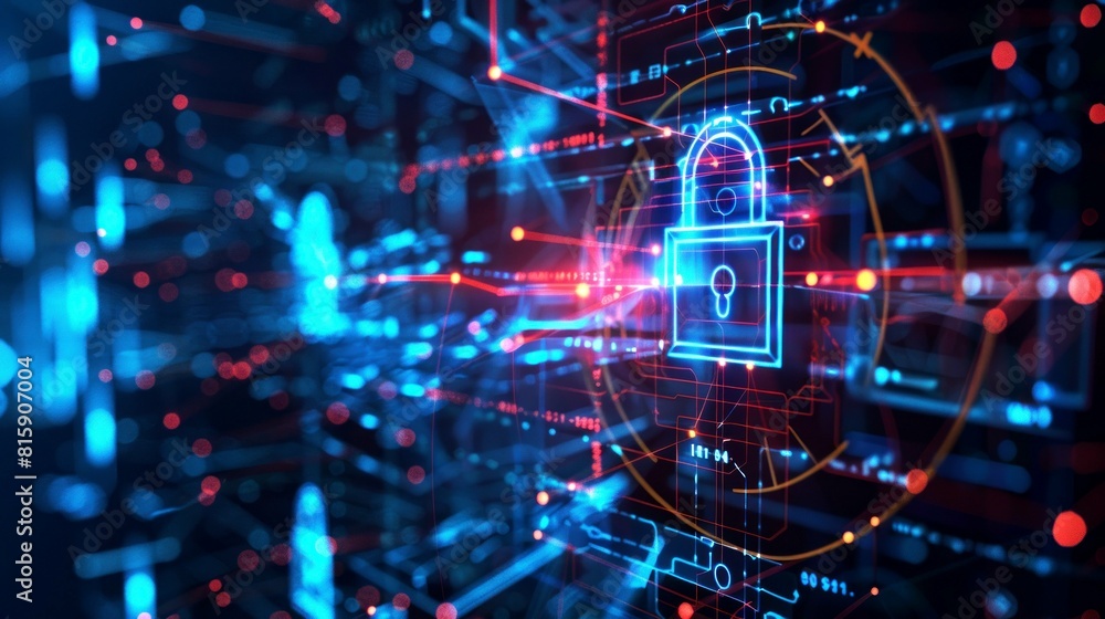 Obraz premium background digital security network