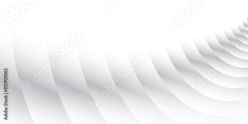 Abstract white and gray color, modern design stripes background with geometric round shape. Vector illustration.