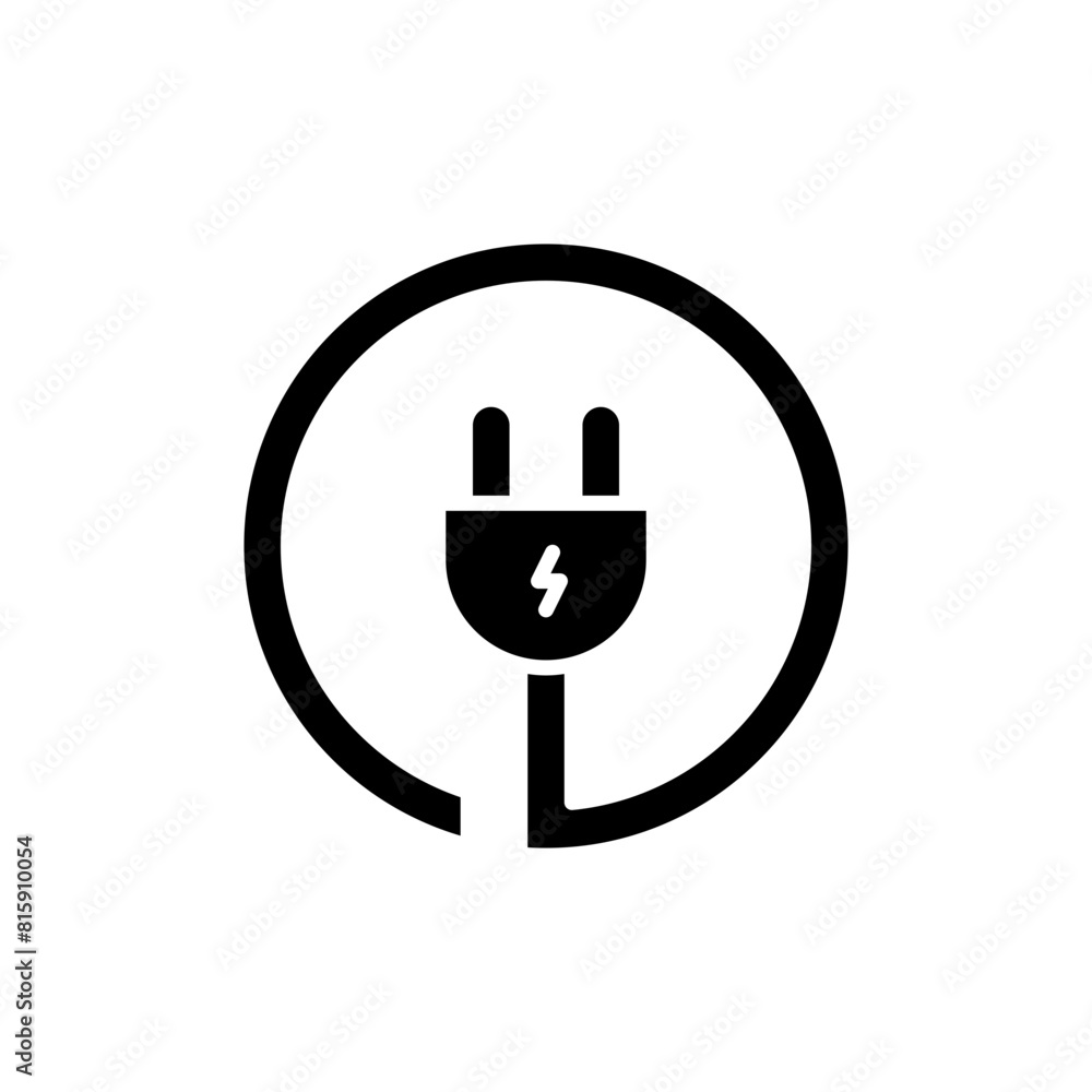 Electric plug icon. Simple solid style. Electrical socket, power, connect, cord, electro, electrician, cable, wire, energy concept. Silhouette, glyph symbol. Vector illustration isolated. Electric plug icon. Simple solid style. Electrical socket, power, connect, cord, electro, electrician, cable, wire, energy concept. Silhouette, glyph symbol. Vector illustration isolated.