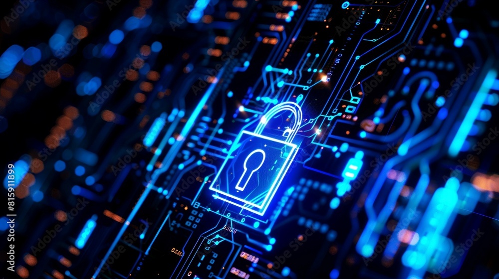 Obraz premium background digital security network