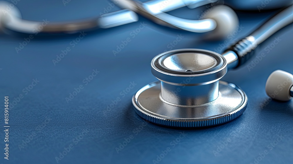 Medical Stethoscope on a Blue Background Medical Stethoscope on a Blue Background