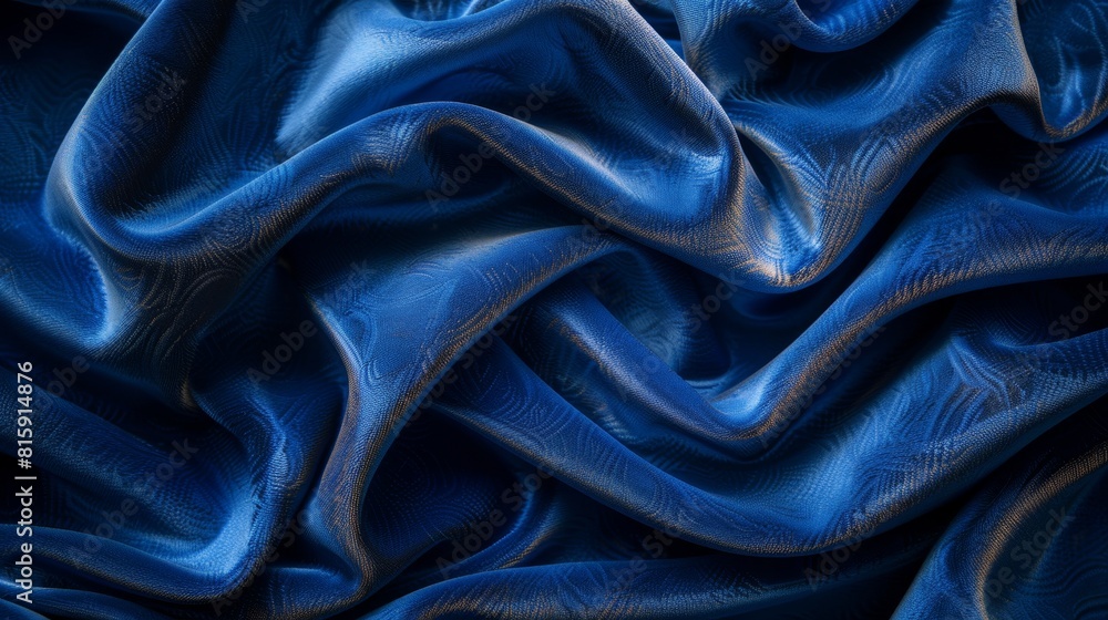 Obraz premium luxurious velvet textiles, sumptuous navy blue velvet fabric, with a luxurious texture, perfect for upscale interior design projects