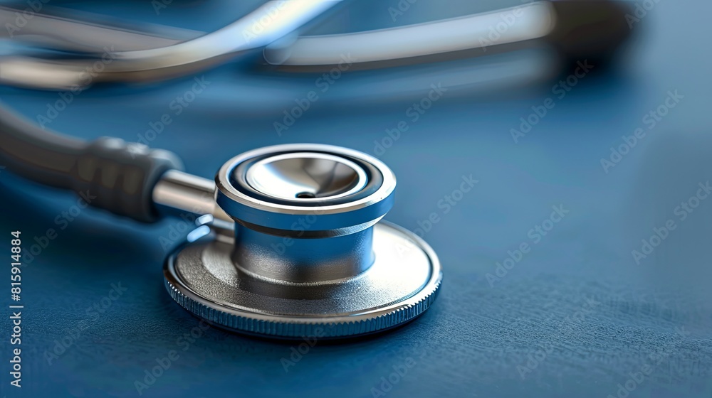 Medical Stethoscope on a Blue Background Medical Stethoscope on a Blue Background