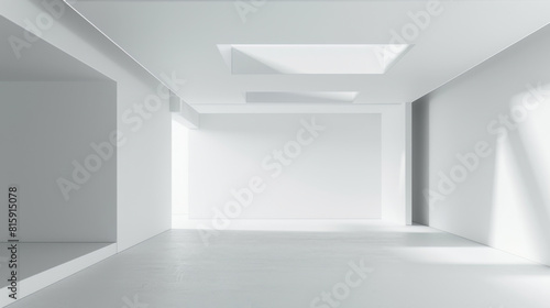 Wallpaper Mural Spacious minimalist interior of an empty white room with modern architectural details and subtle lighting. Torontodigital.ca