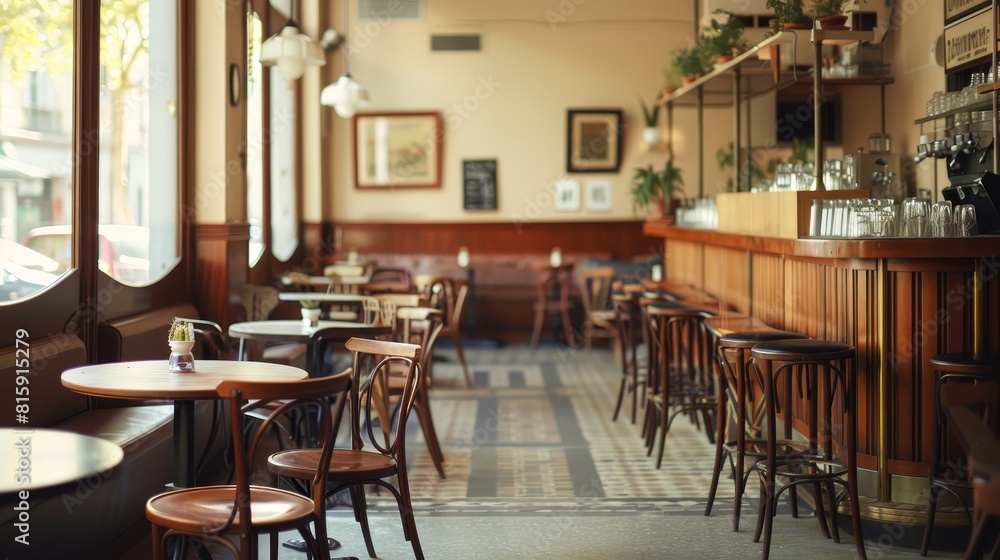 Elegant Restaurant with Wooden Furniture and Stylish Decor, Featuring Cozy Seating and Inviting Atmosphere Elegant Restaurant with Wooden Furniture and Stylish Decor, Featuring Cozy Seating and Inviting Atmosphere