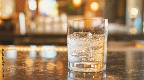 Wallpaper Mural Sparkling water in a glass on a bar counter Torontodigital.ca