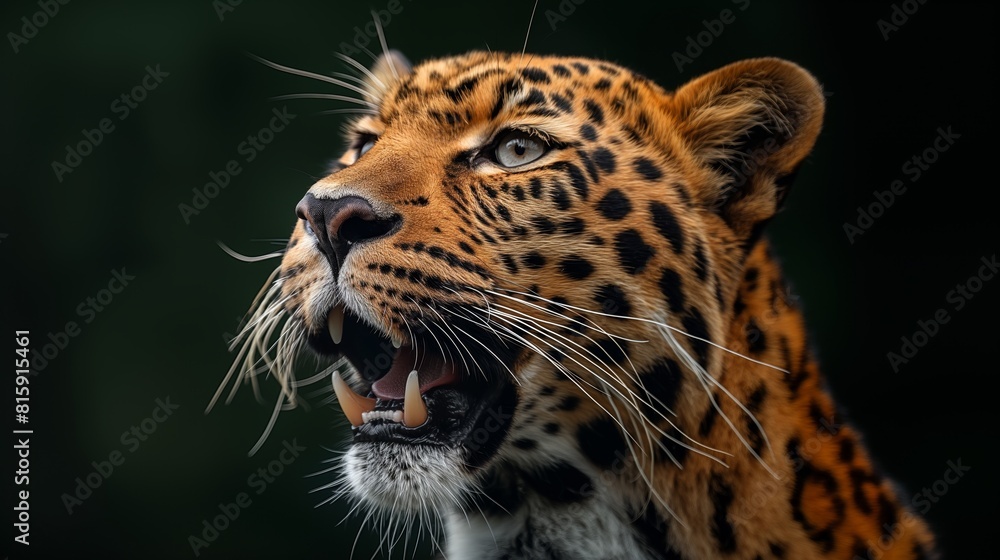 Leopard Mouth With Black Background created by ai Leopard Mouth With Black Background created by ai