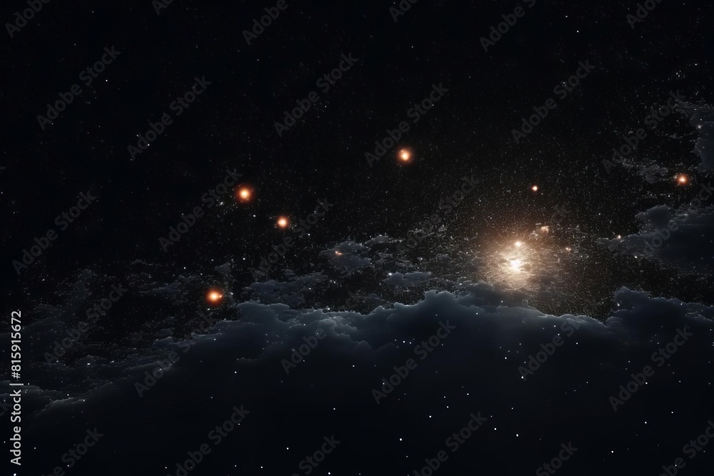 Fototapeta premium star cluster flat design side view stellar field theme 3D render Monochromatic Color Scheme