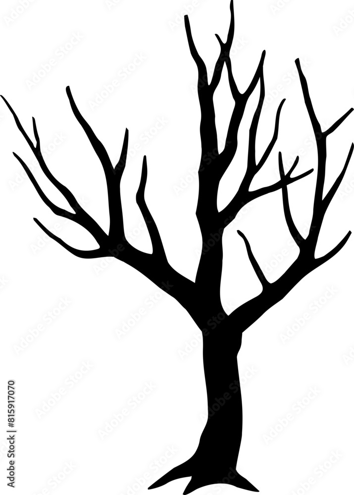 Dead tree silhouette vector art