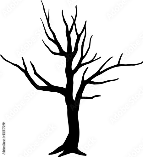 Dead tree silhouette vector art