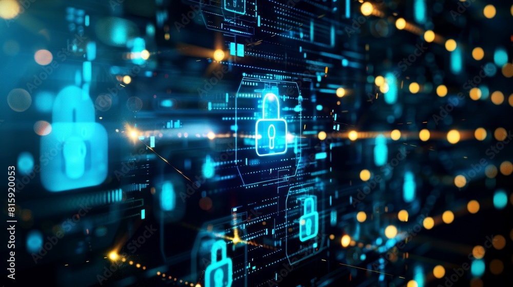Obraz premium background digital security network