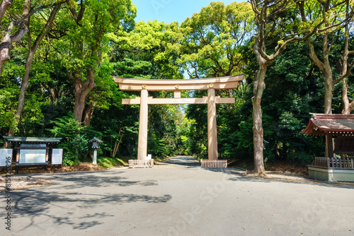 Gateway to Yoyogi Park in Tokyo, Japan. photo
