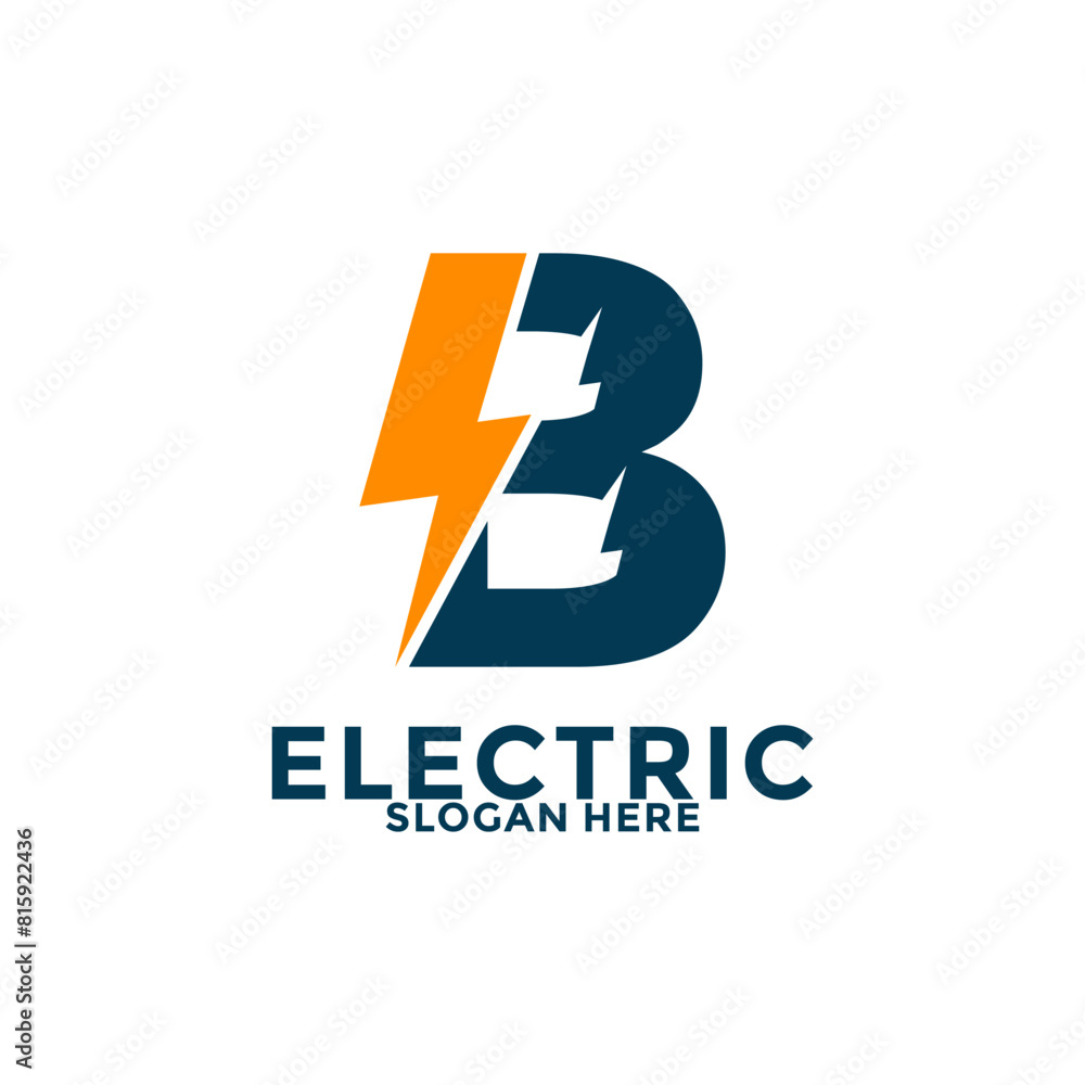 Initial Letter B with Lightning logo, Electric Logo Vector, Creative Thunderbolt Energy Power Logo vector Initial Letter B with Lightning logo, Electric Logo Vector, Creative Thunderbolt Energy Power Logo vector