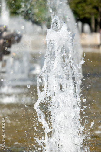 Falling water in a fountain