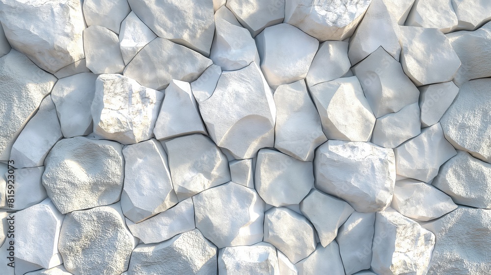 Fototapeta premium Background of white stone wall texture or pattern for design and decoration.