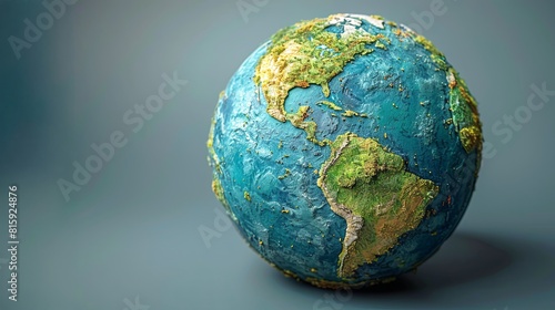 earth globe with biomes of the world ecosystems of the planet with textspace