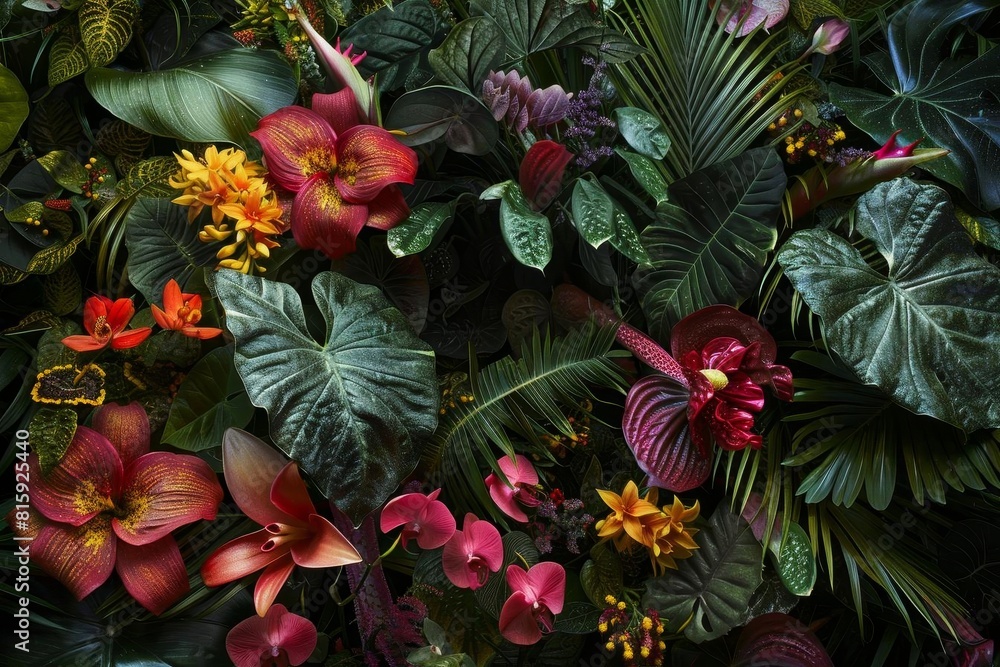 A lush representation of a flowering plant, highlighting natures beauty and diversity A lush representation of a flowering plant, highlighting natures beauty and diversity