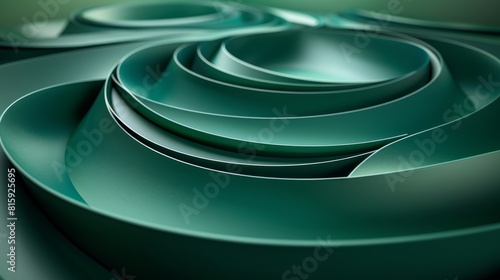 3d Elegant Ellipse Designs on Rich Green Background with Fine Grain
