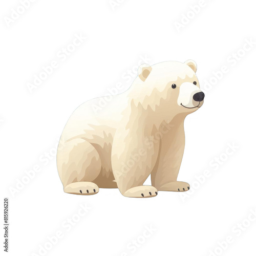 A cartoon polar bear on a transparent background