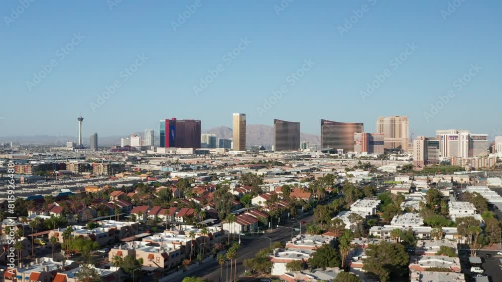 Aerial shot of Las Vegas City Strip Skyline Casinos Highway Car Traffic 21 Aerial shot of Las Vegas City Strip Skyline Casinos Highway Car Traffic 21