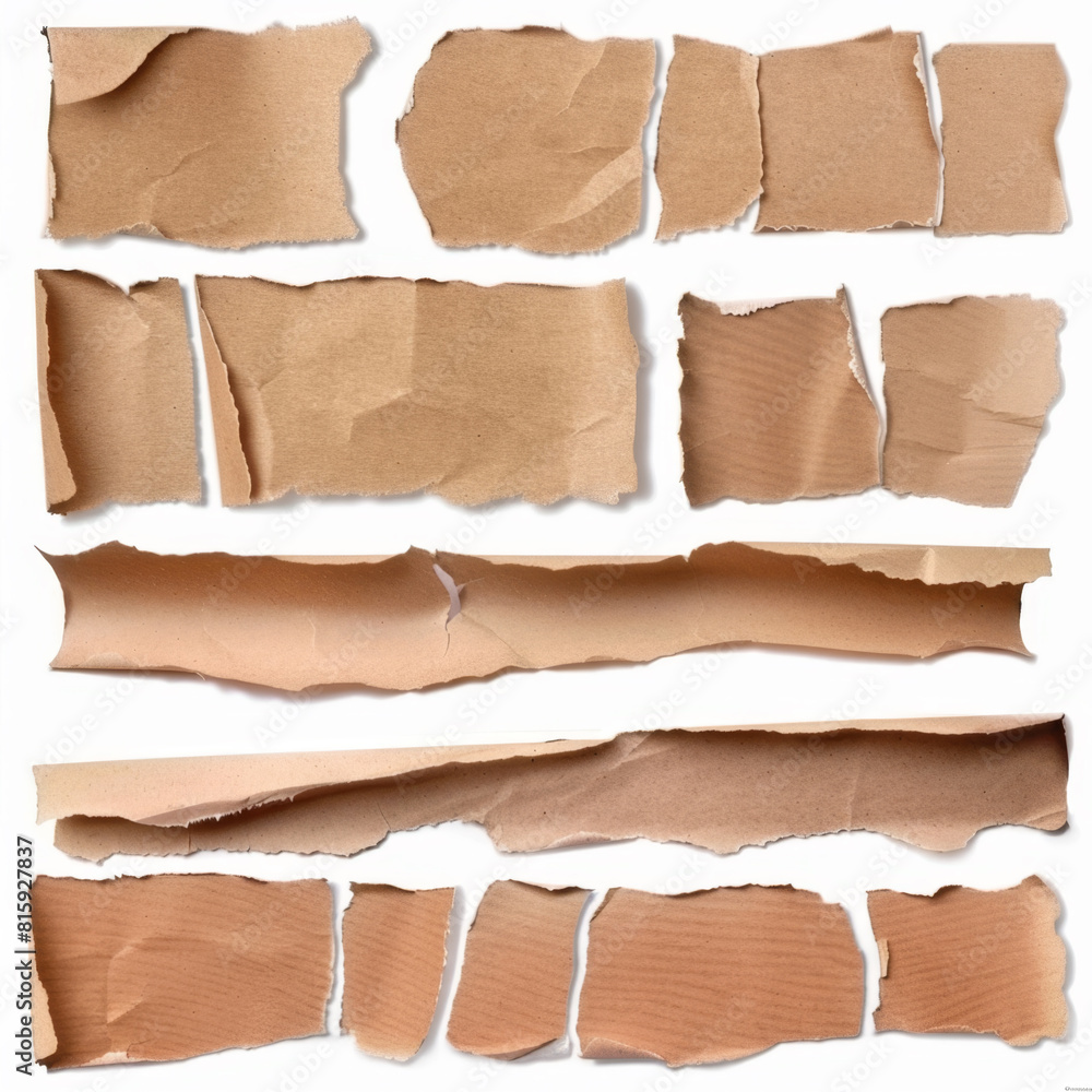 Pieces of beige paper on a white background
Pieces of beige paper on a white background