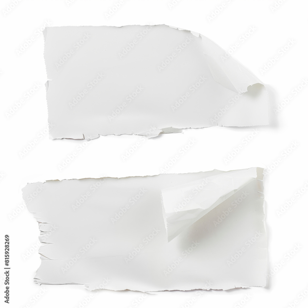 Torn pieces of paper on a white background
Torn pieces of paper on a white background
