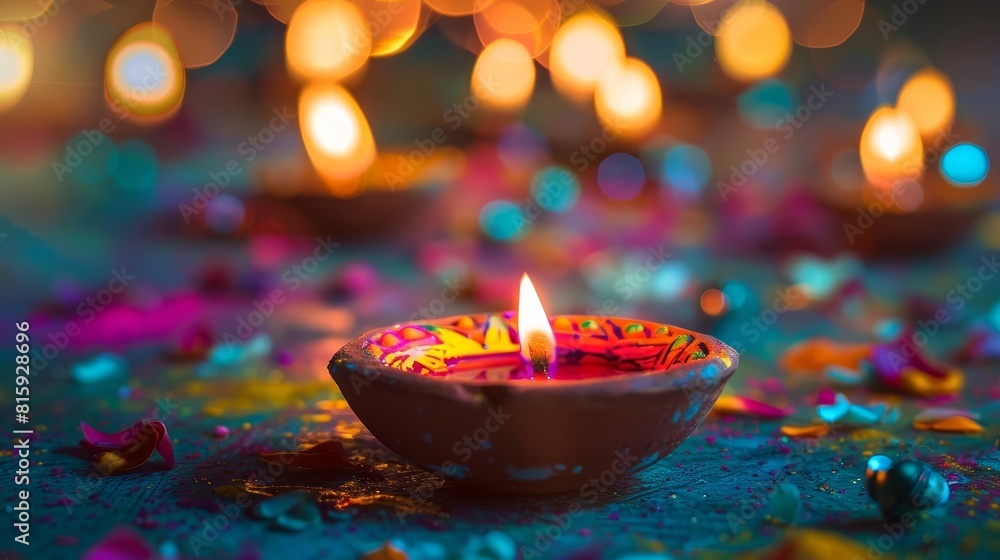 colorful clay diya lamps burning brightly festive background for diwali celebration colorful clay diya lamps burning brightly festive background for diwali celebration