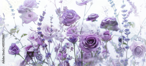 Purple flowers on a white background
