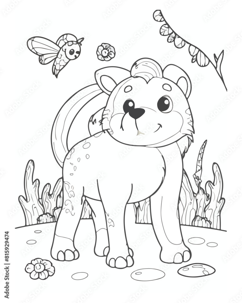 Obraz premium Animal Coloring Book Page For Kids