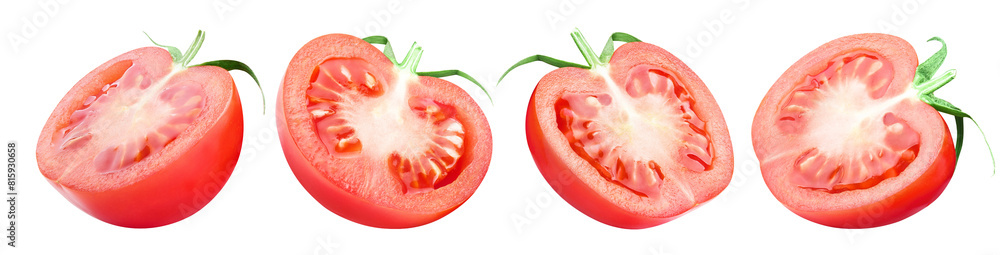 Set of delicious red tomatoes, cut out Set of delicious red tomatoes, cut out