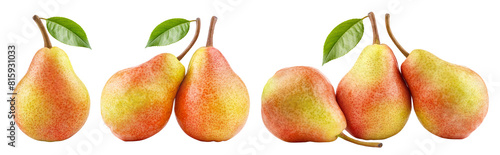 Fotografie Set of delicious ripe pears, cut out