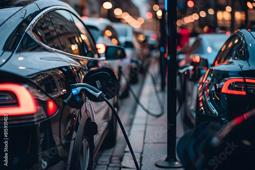 coche eléctrico cargando en la calle futuro del transporte personal ciudades sostenibles sin contaminación