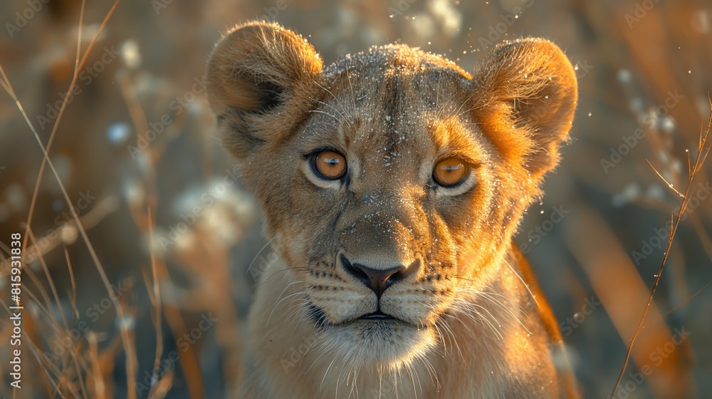 Obraz premium lion fighing over Massai marah jungle in south africa 4K Wallpaper created by ai