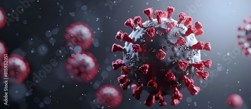 Minimalist 3D of Coronavirus Particle with Clean Background and Copy Space