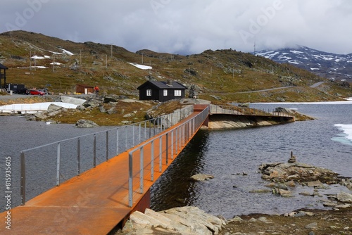Sognefjell mountains hiking trail in Norway photo