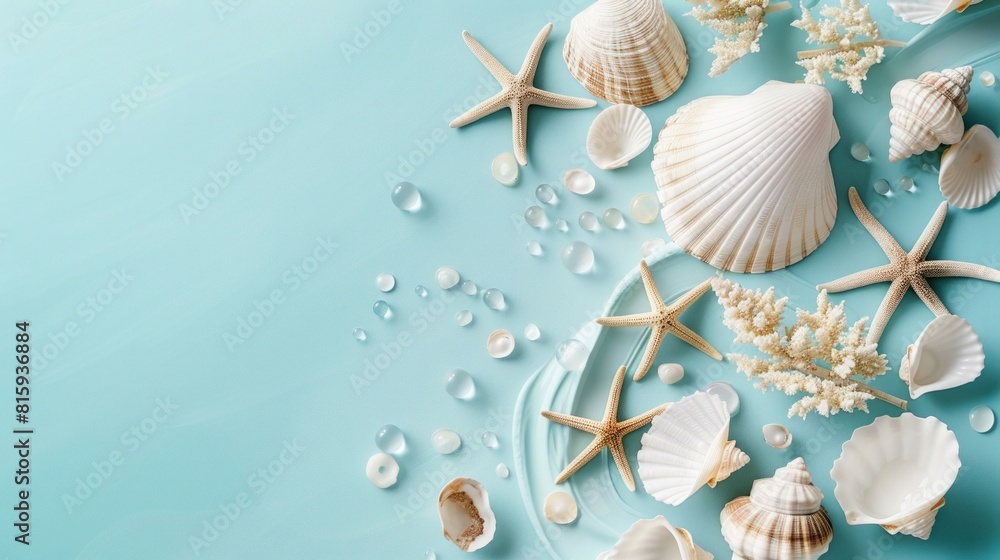Sea decoration top view background Sea decoration top view background