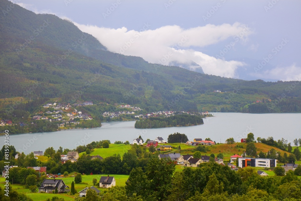 Fototapeta premium Hafslovatnet lake in Sogn og Fjordane, Norway