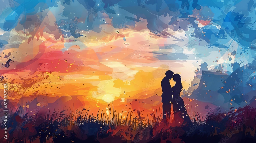 Fototapeta premium Capture the breathtaking panoramic view at sunset