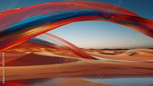 A horizontal abstract render of the Al Ula desert landscape photo