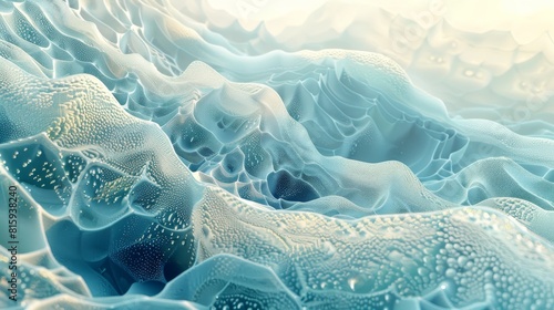 3d Delicate Deltas Suspended in Digital Realm  Evoking Fluidity and Movement