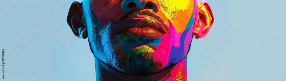 Obraz premium Craft a digital illustration of a bisexual individual at eye level