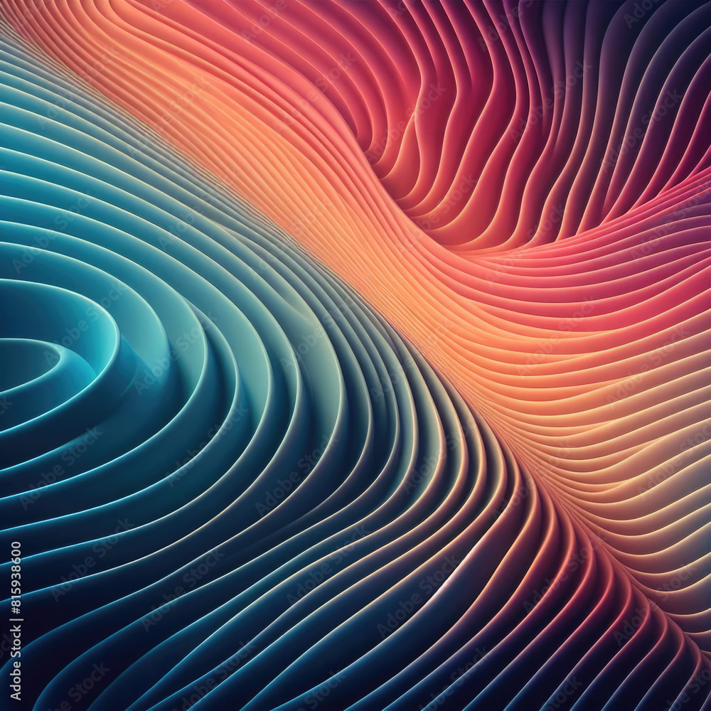 Obraz premium Generative AI minimalist elegant smooth gradient waves illustration, realistic Gradient Wave, 3d gradient wave outline, With smoothly flowing color gradations, cool wavy line art with minimalist style