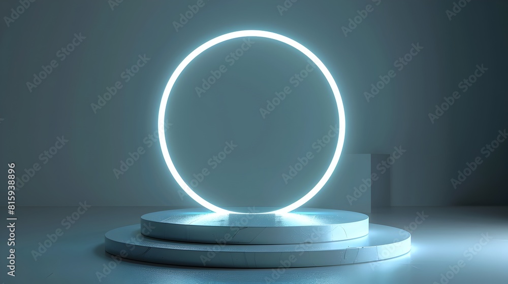Futuristic 3D Illuminated Podium Platform for Tech Product or Game Scene Display Futuristic 3D Illuminated Podium Platform for Tech Product or Game Scene Display