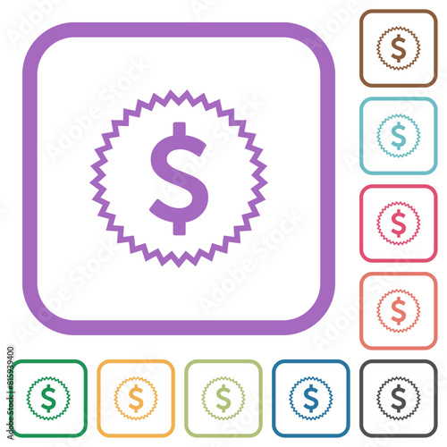 American dollar sticker alternate simple icons