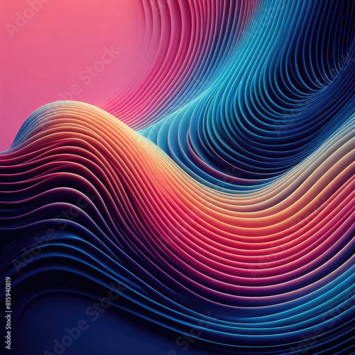 Generative AI minimalist elegant smooth gradient waves illustration  realistic Gradient Wave  3d gradient wave outline  With smoothly flowing color gradations  cool wavy line art with minimalist style