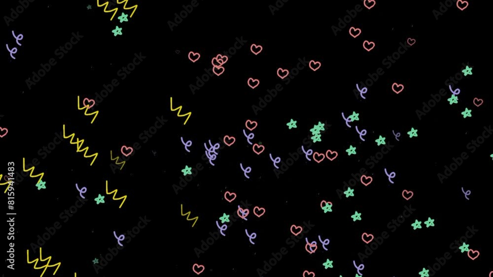 Animation of stars, moon and lines scattering like rain Animation of stars, moon and lines scattering like rain